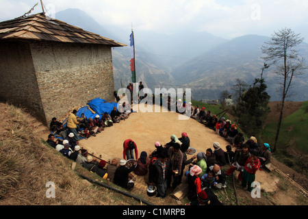 Nepali people in the Himalaya Nepal Stock Photo