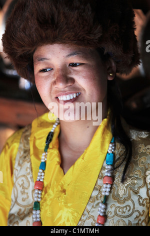 Nepali woman in the Himalaya Nepal Stock Photo