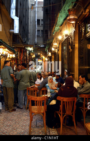 Egypt, Cairo, downtown, inside Khan El Khalili souk, the Fishawi cafe Stock Photo