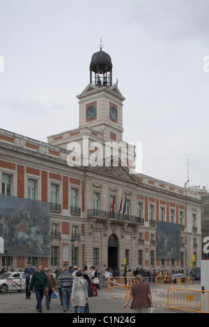 Madrid, Casa Correos, Uhrenturm Stock Photo