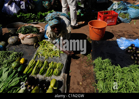 The vegetables market in Lilongwe capital of Malawi Africa Stock Photo