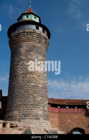 Germany, Bavaria, Nuremberg. Historic 11th century Imperial Castle (aka Kaiserburg) Stock Photo