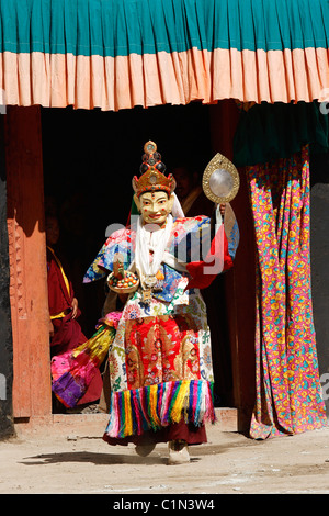 India, Jammu and Kashmir, Ladakh, Indus valley, Phyang Gompa (monastery), sacred dance performance for festival Stock Photo