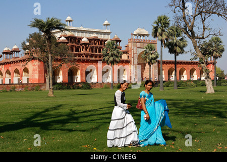 India, Uttar Pradesh, Agra, Empereur Akbar at Sikandra mausoleum Stock Photo