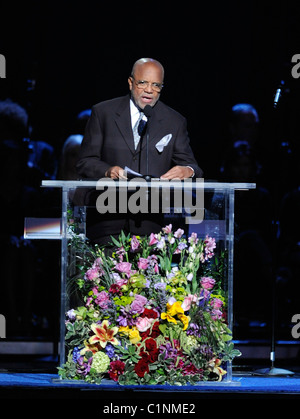 Music producer, and Motown Records founder, Berry Gordy Jr. The memorial service for the King of Pop, Michael Jackson, at the Stock Photo