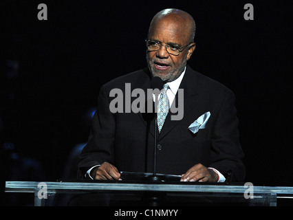 Motown Records founder Berry Gordy Jr. The memorial service for the King of Pop, Michael Jackson, at the Staples Center Los Stock Photo
