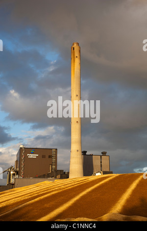 Peat burning power plant producing electricity and heat . Uses peat , sawdust and wood chips as primary fuel , Finland Stock Photo