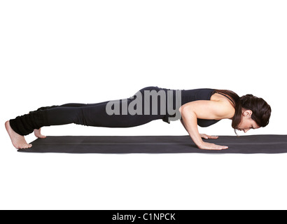 yoga exercise on the mat,urdhva chaturanga dandasana Stock Photo - Alamy