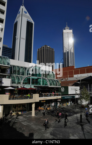 Murray Street Mall, one of the pedestrian shopping streets in Perth, Western Australia Stock Photo