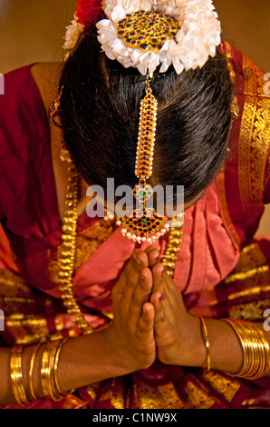 Bharata Natyam, classical dance of Tamil Nadu, performed in Chennai Stock Photo