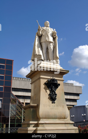 Edward VII statue, Centenary Square, Birmingham, UK Stock Photo