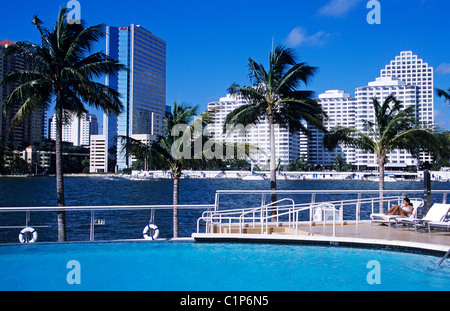 United States, Florida, Miami, Mandarin Oriental Hotel on Brickell Key Stock Photo