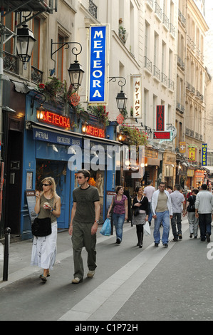 France, Paris, Quartier Latin, Rue de la Huchette Stock Photo