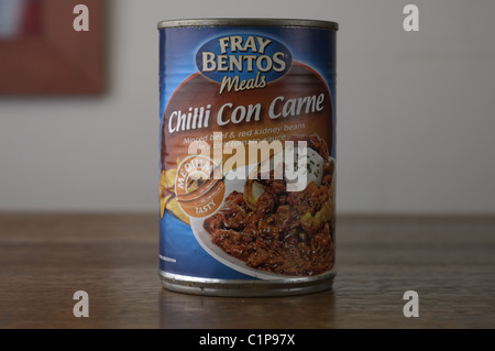 Tinned food on an oak wood table Stock Photo