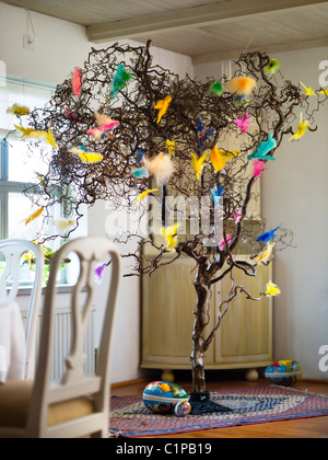 Easter decoration in dining room Stock Photo