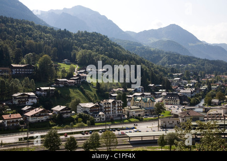 Germany, Berchtesgaden, View from lookout point on Maximilian STR Stock Photo