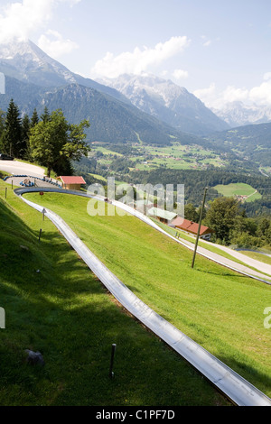 Germany, Berchtesgaden, Hochlenzer, luge track in summer