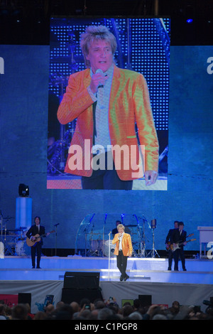 Rod Stewart perform on the concert in Budapest, Hungary, 2010. Stock Photo