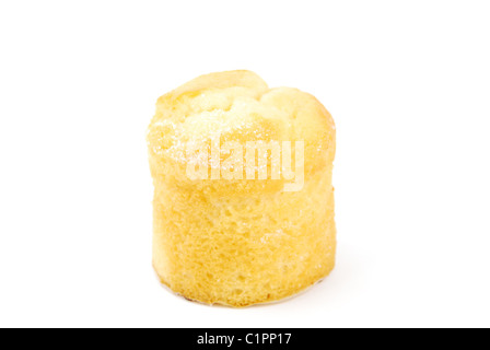 a delicious 'bolo de arroz' or rice muffin, typical pasty from Portugal (isolated on white background) Stock Photo