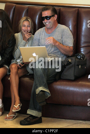 Stephen Baldwin sits in a movie theater with his daughter before watching a film Los Angeles, California - 20.07.09 Stock Photo