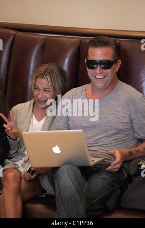 Stephen Baldwin sits in a movie theater with his daughter before watching a film Los Angeles, California - 20.07.09 Stock Photo