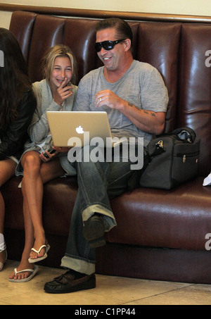 Stephen Baldwin sits in a movie theater with his daughter before watching a film Los Angeles, California - 20.07.09 Stock Photo