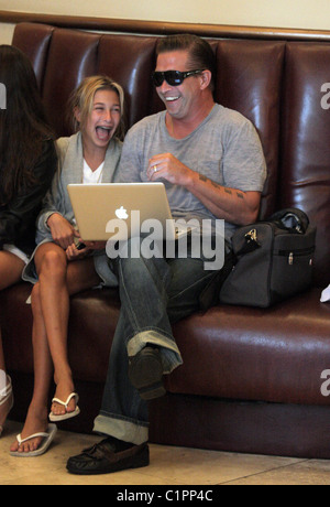 Stephen Baldwin sits in a movie theater with his daughter before watching a film Los Angeles, California - 20.07.09 Stock Photo