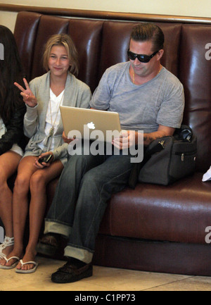 Stephen Baldwin sits in a movie theater with his daughter before watching a film Los Angeles, California - 20.07.09 Stock Photo