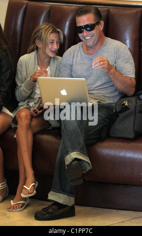 Stephen Baldwin sits in a movie theater with his daughter before watching a film Los Angeles, California - 20.07.09 Stock Photo