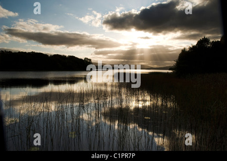 Northern Ireland, Fermanagh, Lakelands, Sunset on Lower Lough Erne Stock Photo