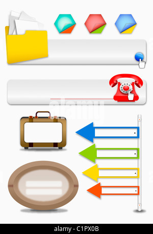 various types of widget icons Stock Photo