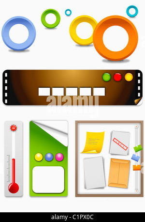 various types of widget icons Stock Photo