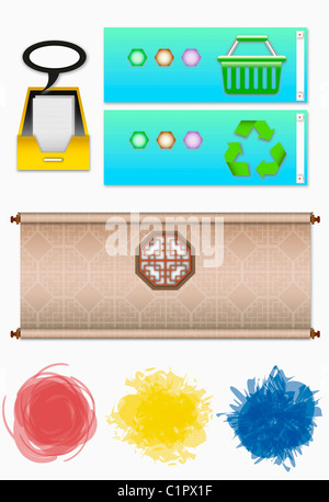 various types of widget icons Stock Photo