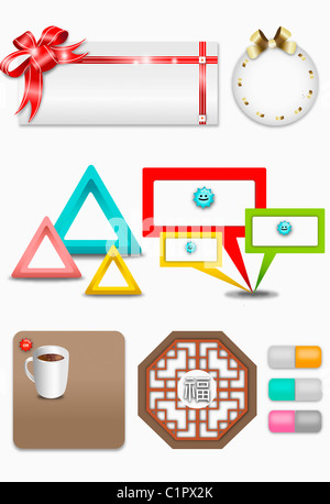 various types of widget icons Stock Photo