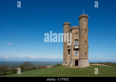 England, Worcestershire, Broadway Tower on hill Stock Photo