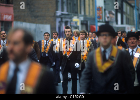 Protestant Orange Day parade Belfast Northern Ireland The Troubles 1980s UK HOMER SYKES Stock Photo