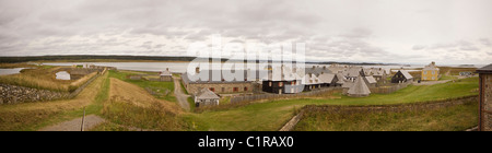 Cape Breton, Fortress of Louisbourg National Historic Site Panorama Stock Photo