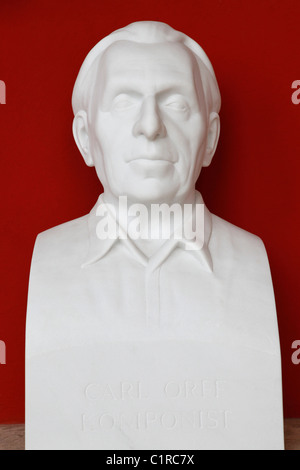 The sculpted marble bust of Carl Orff at the Ruhmeshalle (Hall of Fame) in Munich, Germany. Stock Photo