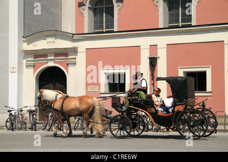 Fiaker at the Residenz Platz in Salzburg Austria Stock Photo