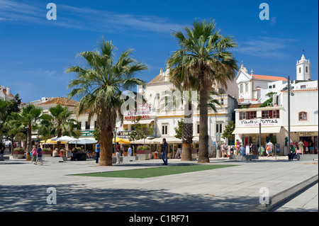 Portugal, the Algarve, Albufeira, the central square in the old town Stock Photo