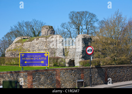 Ruins of Saffron Walden Castle, Saffron Walden, Essex, England, UK Stock Photo