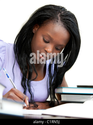 Woman studying at home Stock Photo