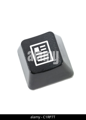 A keyboard key isolated against a white background Stock Photo