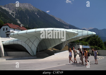 Hungerburgbahn Railway, summit station designed by stararchitect Zaha Hadid, Innsbruck Stock Photo