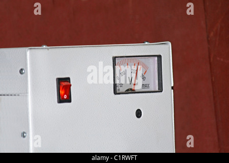 Analogue Voltage meter, Stabilizer Stock Photo
