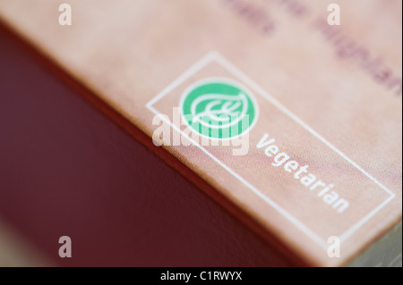 Vegetarian food label Stock Photo
