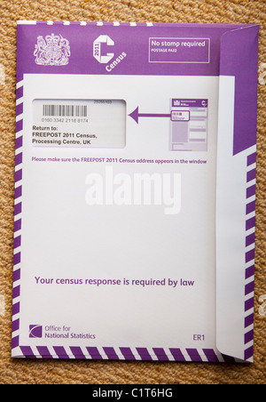 The 2011 Household census form that went out to every household in the UK, in March 2011. Stock Photo
