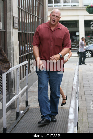 WWE wrestler Kane, real name Glenn Jacobs arrives that the Radio One studios London, England - 08.08.09 WENN.com Stock Photo