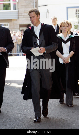 Prince William on the day he graduated from St Andrew's university in Scotland Stock Photo