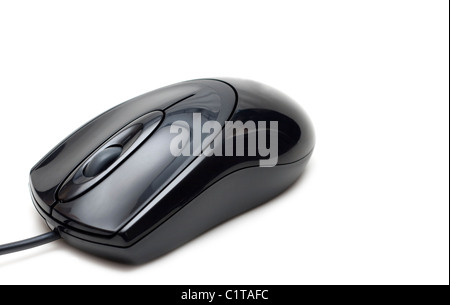 Black desig computer mouse on white background Stock Photo